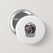 Patriotic Chess Player Vector Graphic Tee Ronde Button 5,7 Cm (Voorkant /achterkant)