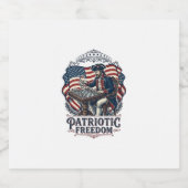 Patriotic Chess Player Vector Graphic Tee Sparkling Wijnetiket (Enkel label)