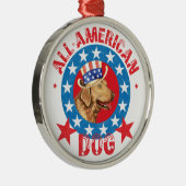 Patriotic Chessie Metalen Ornament (Rechts)