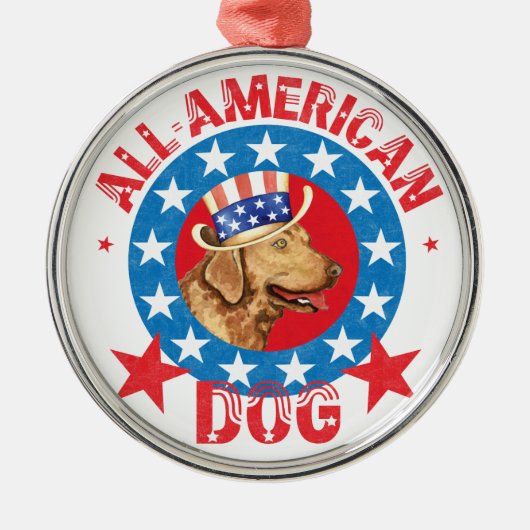 Patriotic Chessie Metalen Ornament (Voorkant)