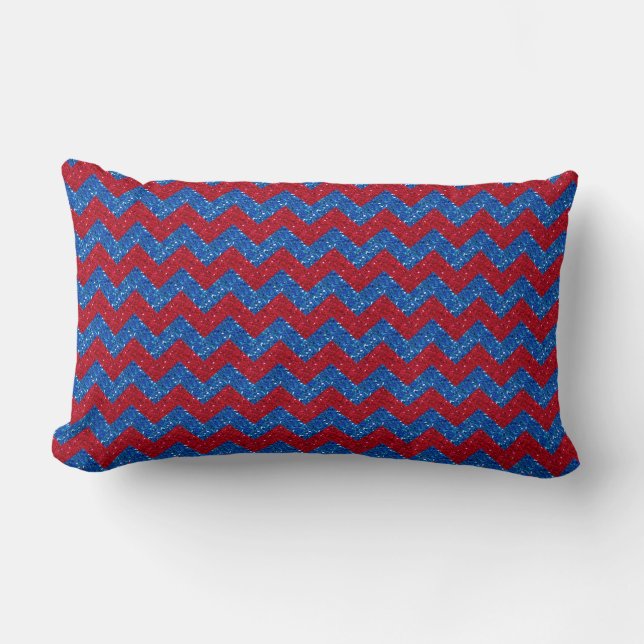 Patriotic Chevron Glitter PILLOW Kussen (Voorkant)