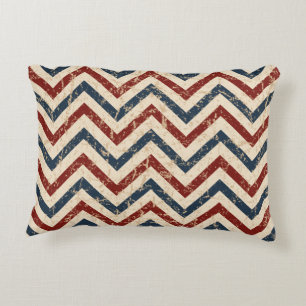Patriotic Chevron Pattern Accent Kussen