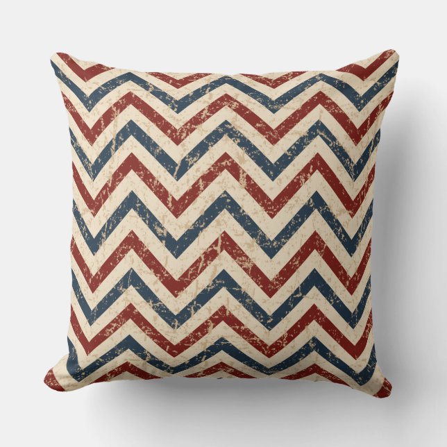  Patriotic Chevron Pattern Kussen (Voorkant)