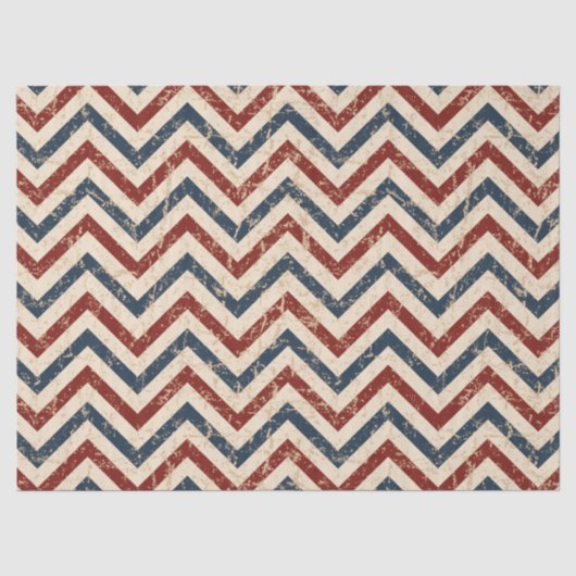Patriotic Chevron Pattern Tissuepapier (Voorkant)