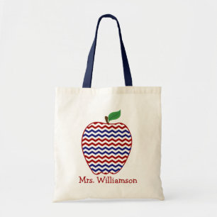 Patriotic Chevron Zigzag Apple Canvas tas