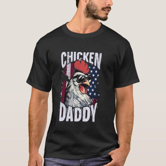 Patriotic Chicken Daddy - Amerikaanse kippenhok T-shirt (Voorkant)
