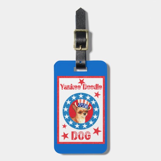 Patriotic Chihuahua Bagagelabel (Voorkant verticaal)