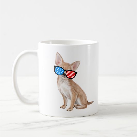 Patriotic Chihuahua Koffiemok (Links)