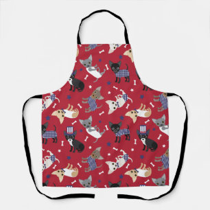 Patriotic Chihuahua Pattern Apron Schort