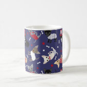 Patriotic Chihuahua Pattern Coffee Mok (Voorkant rechts)
