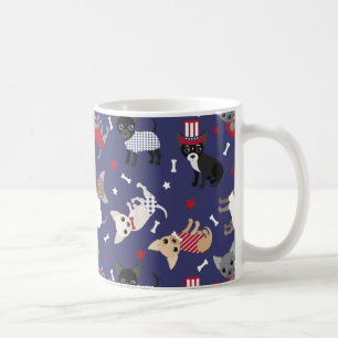 Patriotic Chihuahua Pattern Coffee Mok