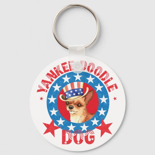 Patriotic Chihuahua Sleutelhanger (Voorkant)
