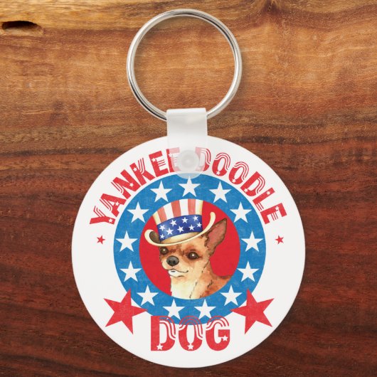 Patriotic Chihuahua Sleutelhanger (Voorkant)
