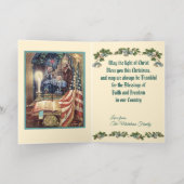 Patriotic Christian American Christmas Folie Feestdagenkaart (Binnenlaag)