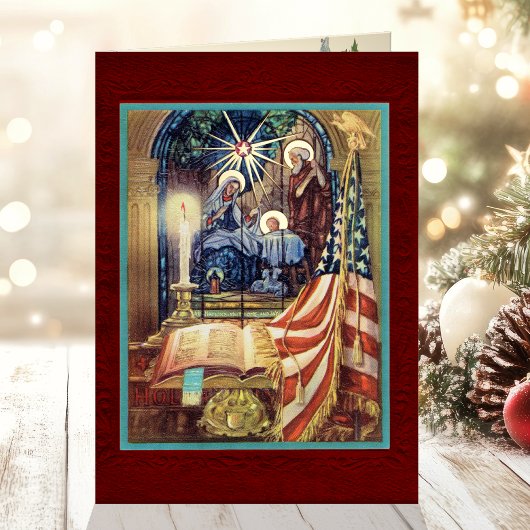 Patriotic Christian American Christmas Folie Feestdagenkaart