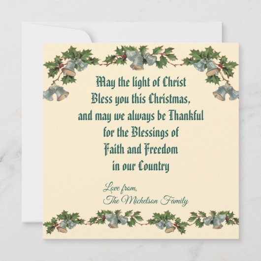 Patriotic Christian American Christmas Kaart (Achterkant)