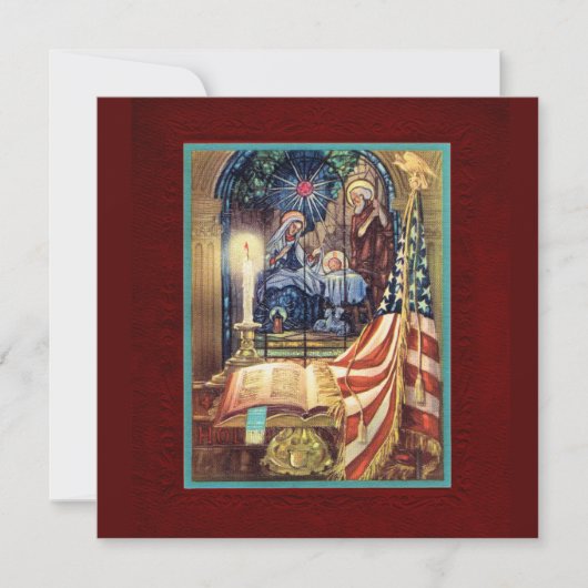 Patriotic Christian American Christmas Kaart (Voorkant)