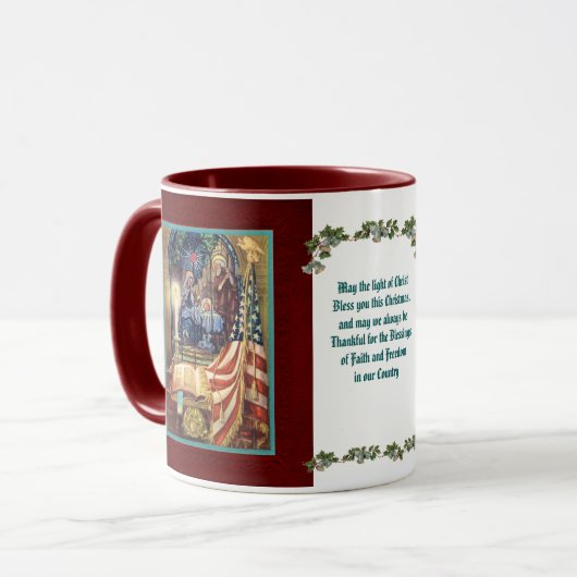 Patriotic Christian American Christmas Mok (Voorkant links)