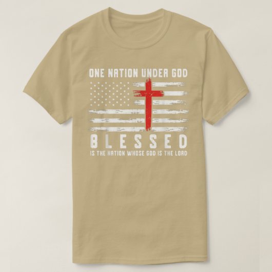 Patriotic Christian Blessed One Nation Under God T-shirt (Design voorkant)