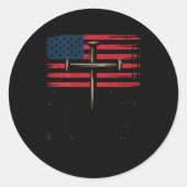 Patriotic Christian Faith Over Fear American Flag  Ronde Sticker (Voorkant)