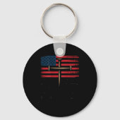 Patriotic Christian Faith Over Fear American Flag  Sleutelhanger (Voorkant)