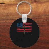 Patriotic Christian Faith Over Fear American Flag  Sleutelhanger (Voorkant)