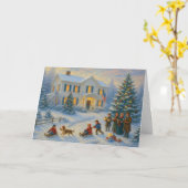 Patriotic Christmas Card Veteran Holiday Card  Kaart (Gele Bloem)