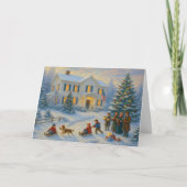 Patriotic Christmas Card Veteran Holiday Card  Kaart (Voorkant)