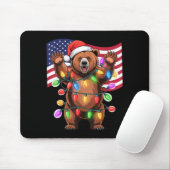 Patriotic Christmas Grizzly Bear Holiday Light San Muismat (Met muis)