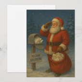 Patriotic Christmas Santa Feestdagenkaart (Voorkant / Achterkant)