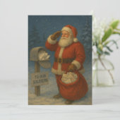 Patriotic Christmas Santa Feestdagenkaart (Staand voorkant)