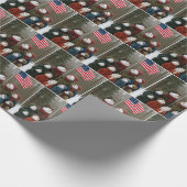 Patriotic Christmas Snow Family Gathering Cadeaupapier (Hoek)
