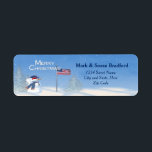 Patriotic Christmas Snowman - Retourlabel Etiket<br><div class="desc">Patriottische Christmas Snowman collectie heeft een gevoel van humor maar eert onze militairen en vrouwen tijdens de feestdagen</div>