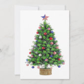 Patriotic Christmas Tree red white blue USA pride Feestdagenkaart (Voorkant)