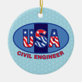 Patriotic Civil Engineer Keramisch Ornament (Voorkant)