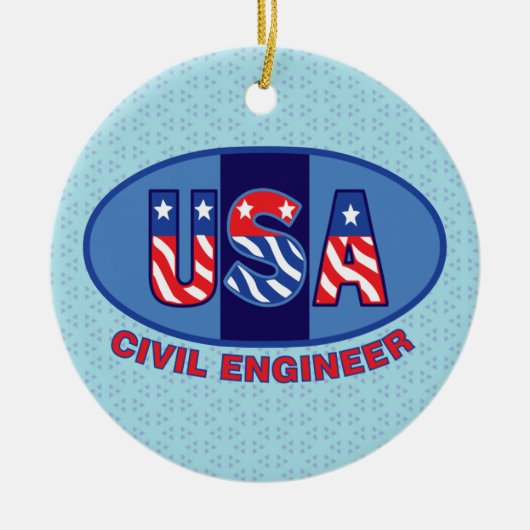 Patriotic Civil Engineer Keramisch Ornament (Voorkant)