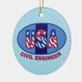 Patriotic Civil Engineer Keramisch Ornament (Links)