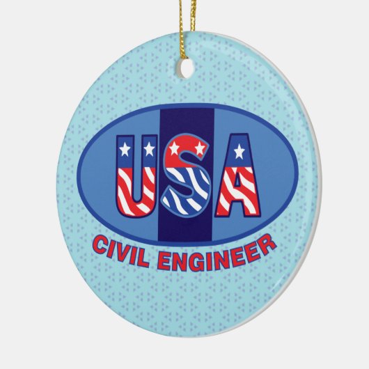 Patriotic Civil Engineer Keramisch Ornament (Links)