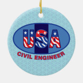 Patriotic Civil Engineer Keramisch Ornament (Achterkant)