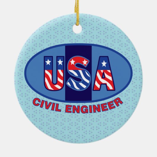 Patriotic Civil Engineer Keramisch Ornament (Achterkant)