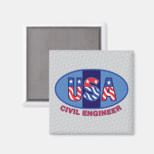 Patriotic Civil Engineer Magneet (Voorkant / Achterkant)