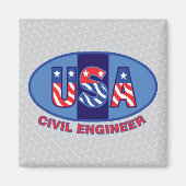 Patriotic Civil Engineer Magneet (Voorkant)
