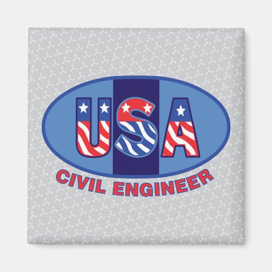 Patriotic Civil Engineer Magneet (Voorkant)