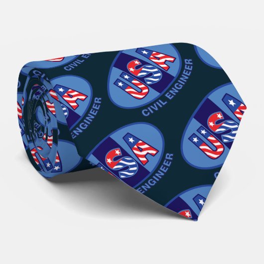 Patriotic Civil Engineer Stropdas (Opgerold)