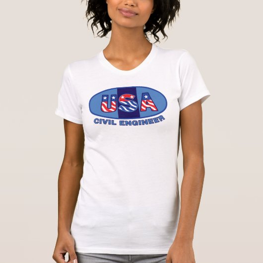 Patriotic Civil Engineer T-shirt (Voorkant)