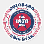 Patriotic Colorado Circle Design Sticker (Voorkant)