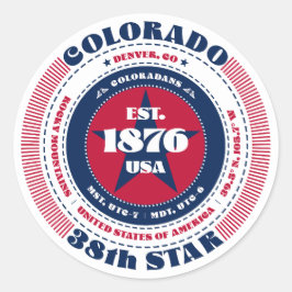 Patriotic Colorado Circle Design Sticker