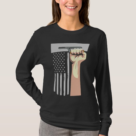 Patriotic Concrete Finisher Construction Worker US T-shirt (Voorkant)