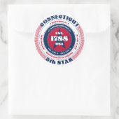 Patriotic Connecticut Circle Design Sticker (Tas)