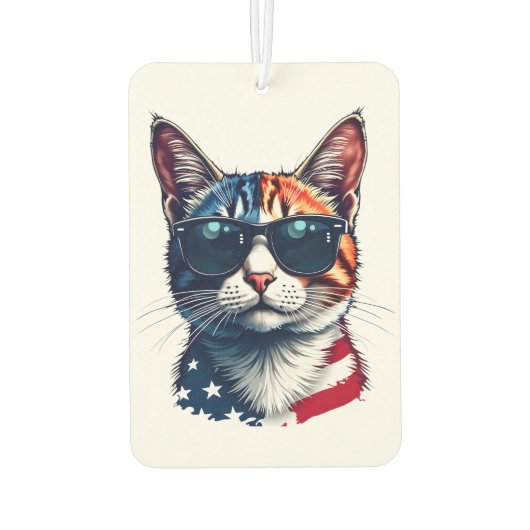 Patriotic Cool Cat met een zonnebril Luchtverfrisser (Achterkant)